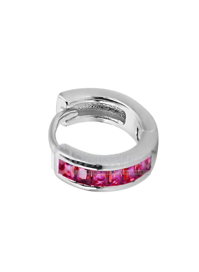 DARSHRAJ 925 Sterling Silver Nose Ring with Delicate Gemstone Accent for Girls and Women, 8 mm Size, Comfortable Fit - Image 3