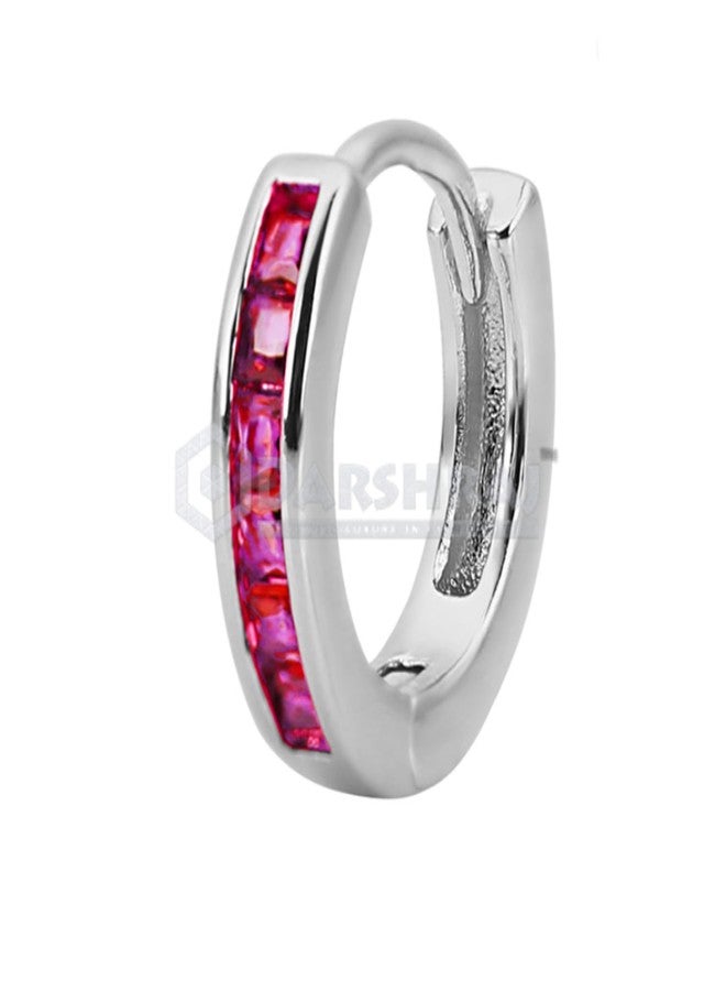 DARSHRAJ 925 Sterling Silver Nose Ring with Delicate Gemstone Accent for Girls and Women, 8 mm Size, Comfortable Fit - Image 4
