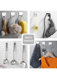 CityRiya-Long Adhesive Hook Self Adhesive Wall Hooks Heavy Duty Waterproof Adhesive Hooks for Hanging Towel Holder Coat Hooks Wall Mounte for Bathroom Kitchen  - Image 4