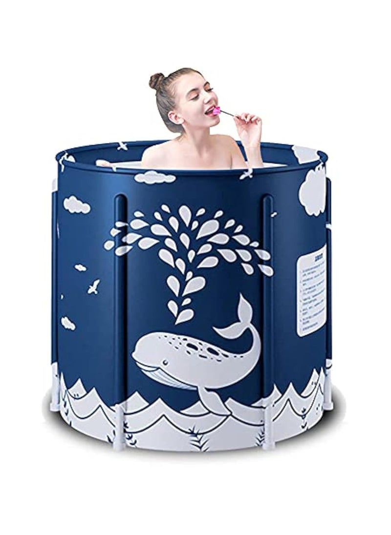 Hihonor Portable Foldable Bathtub, 120cm Foldable Soaking Bathing Tub for Adults, Soaking Standing BathTub, Portable Bathtub, Separate Family Bathroom SPA Tub, Ideal for Hot Bath Ice Bath  - Image 1