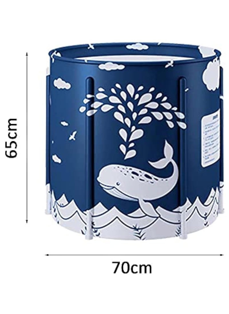 Hihonor Portable Foldable Bathtub, 120cm Foldable Soaking Bathing Tub for Adults, Soaking Standing BathTub, Portable Bathtub, Separate Family Bathroom SPA Tub, Ideal for Hot Bath Ice Bath  - Image 5