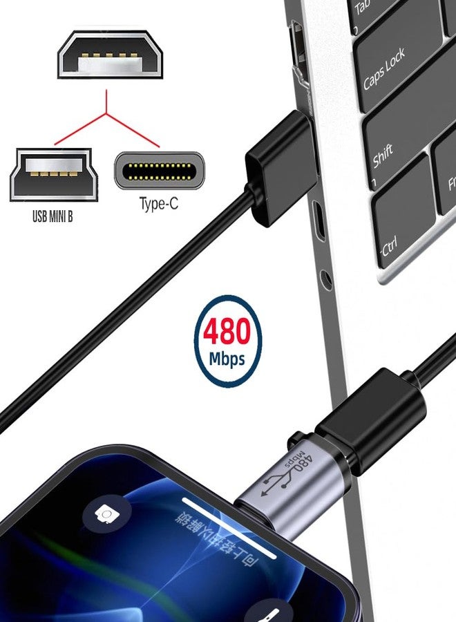 cablecc 2pcs/lot 480Mbps USB2.0 Micro to Mini USB Type-C USB-C Female to Male Power Adapter Data Reversible Design with Chain Holes - Image 4