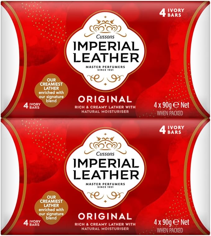 Imperial Leather Imperial Leather Bar Soap Original Classic Cleansing Bar Gentle Skin Care Bulk Buy Pack of 8 x 4 bars of 90 g total 32 bars - Image 1