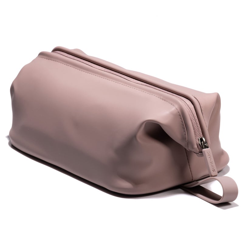 LINE+ARC LINEARC EasytoClean Silicone Dopp Kit As Seen in Glamour and GQ ExtraWide Opening AntiStain Mauve 35L Toiletry Bag Travel Set Makeup Organizer Cosmetics Case Fabric Simple Hang Loop - Image 2