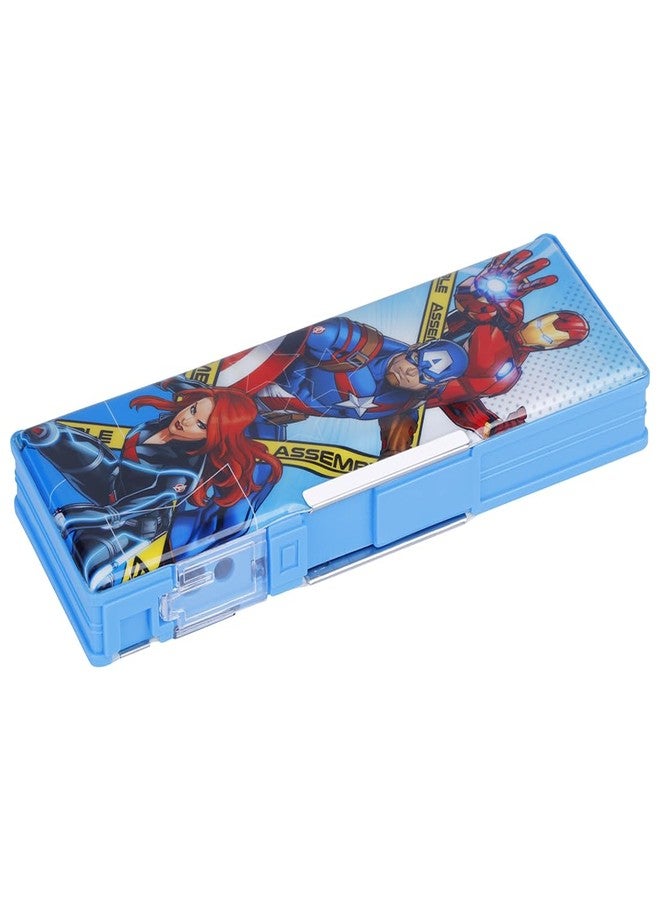 SKi Homeware SKI1601 Magnetic Dual Side Door Plastic Pencil Box with Avengers Print 3 to 15 Years Boy and Girls (Sky Blue Avengers) - Image 5