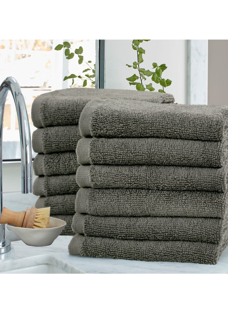 Bliss Casa Bliss Casa 100% Combed Cotton Washcloths (12 Pack, 30 x 30 CM) - 500 GSM Washcloth, Face towel Set Highly Absorbent Quick Dry and Soft Towels  - Image 4