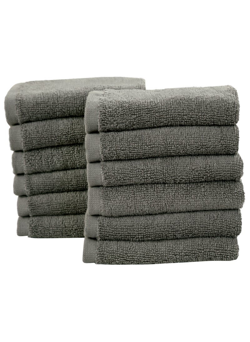 Bliss Casa Bliss Casa 100% Combed Cotton Washcloths (12 Pack, 30 x 30 CM) - 500 GSM Washcloth, Face towel Set Highly Absorbent Quick Dry and Soft Towels  - Image 3