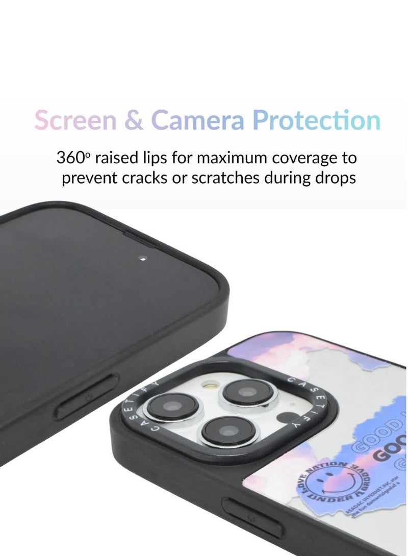 Casetify iPhone 13 Pro Cover Floral Design Hard Phone Case Tempered Glass Back Cover - Image 2