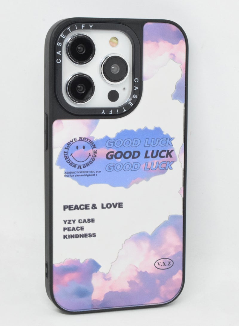 Casetify iPhone 13 Pro Cover Floral Design Hard Phone Case Tempered Glass Back Cover - Image 1