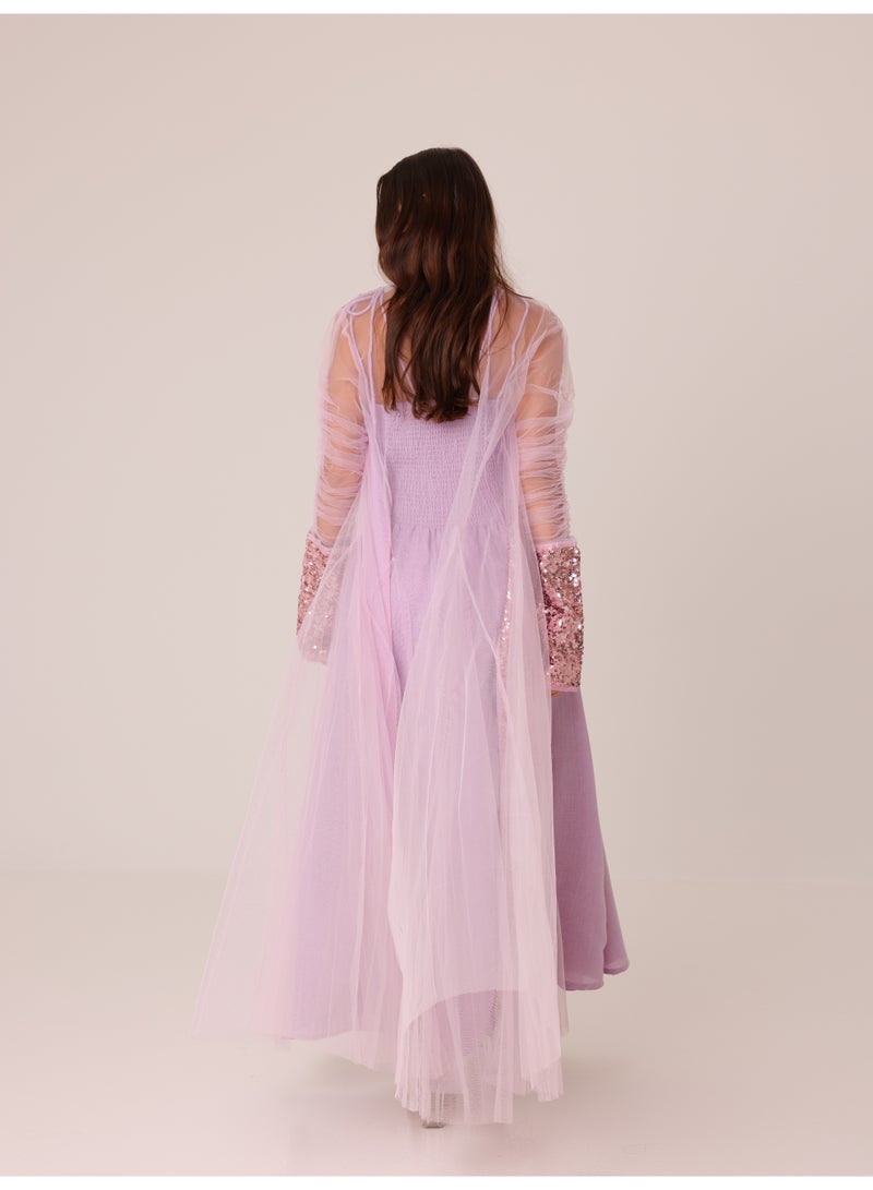 اكسا طقم مكون من قطعتين بأكمام من التول والترتر الفاخر - Image 4