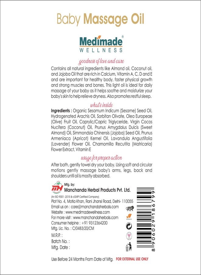 Medimade Herbal Baby Massage Oil for Healthy Babies (300ml) - Image 4