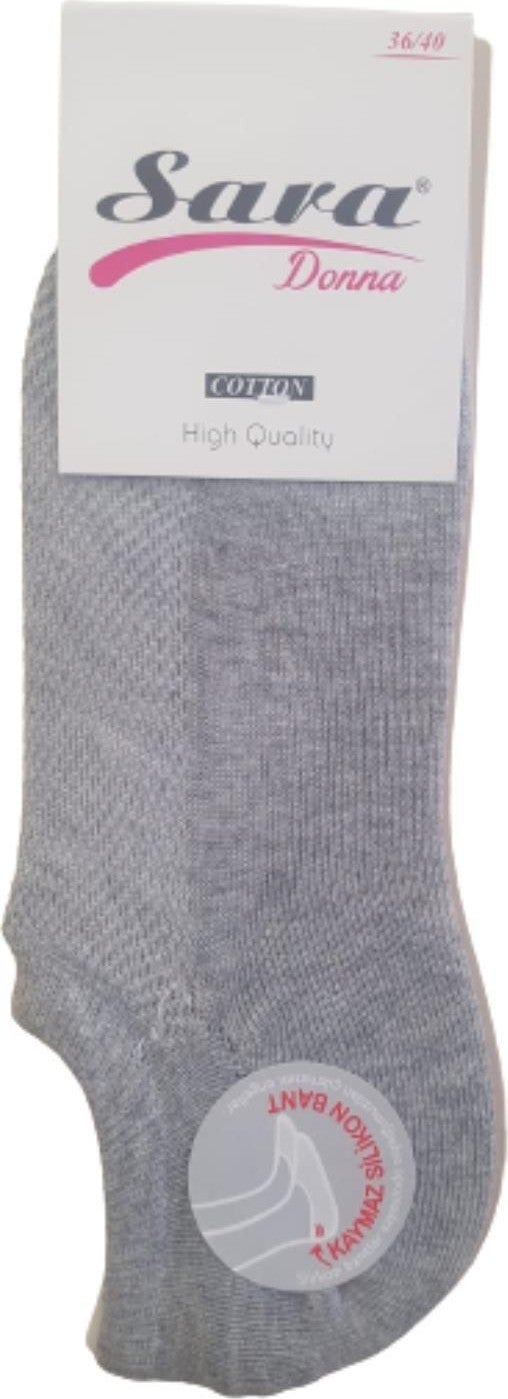 Sara Donna 12 Pairs Gray Color Seamless Sneaker Invisible Socks
