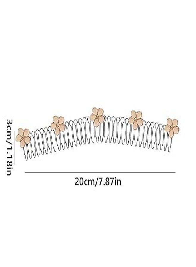 ORYNTH Single Floral Decorative Hair Comb, Black Spring Clip with White Pearl Flower Accent, Elegant and Functional Hairpin for Updos, Weddings, Birthdays, and Daily Fashion, 2 Pcs - Multi. - Image 5