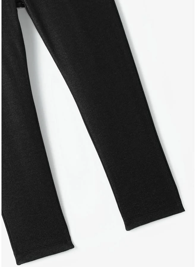 JUNE June Girl Jean Look Knitted Tight Black