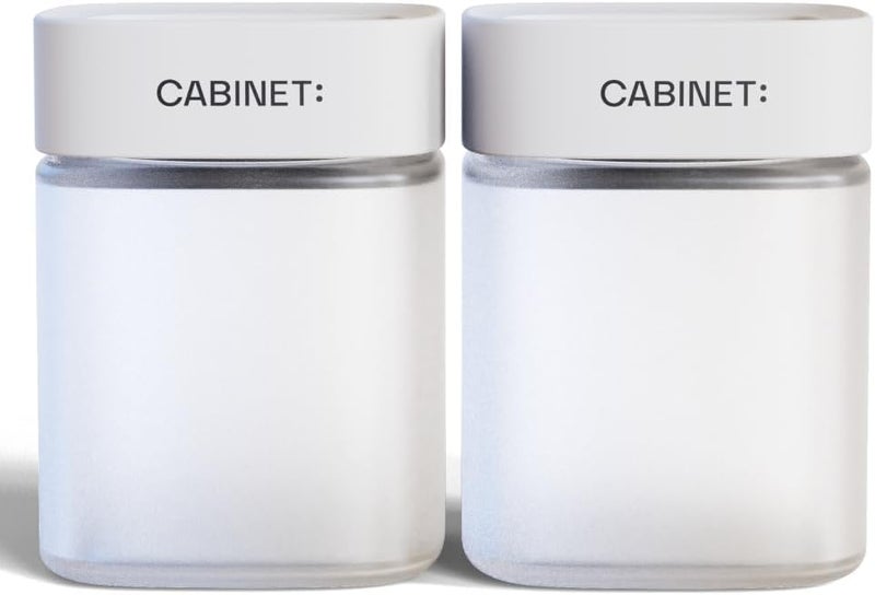 CABINET خزانة 2 زجاجات كبيرة فارغة أغطية بيضاء RX - Image 1