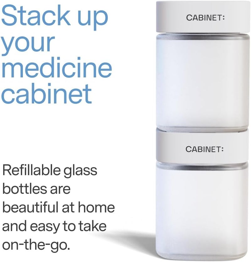 CABINET خزانة 2 زجاجات كبيرة فارغة أغطية بيضاء RX - Image 4