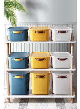 Nandy Home 3 Pieces 10 Lt Storage, Organization and Decorative Box Set with Handles and Lids  - Image 3