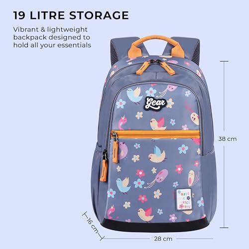 Gear Birdie 15"/19L Small Water Resistant School Bag/Casual 3 Compartment Backpack/Daypack/Travel 3 Compartment Backpack/Kids Bag for Boys/Girls - Blue - Image 2