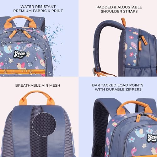 Gear Birdie 15"/19L Small Water Resistant School Bag/Casual 3 Compartment Backpack/Daypack/Travel 3 Compartment Backpack/Kids Bag for Boys/Girls - Blue - Image 5
