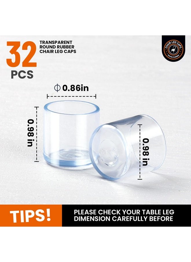 HNYYZL HNYYZL 7/8 Inch Silicone Chair Leg Tips Rubber 32PCS, Rubber feet for Furniture, Clear,Folding Chair Leg Caps,Chair Leg Protectors for Hardwood Floors, Anti-Slip,Anti-Scratch & No Noise  - Image 2
