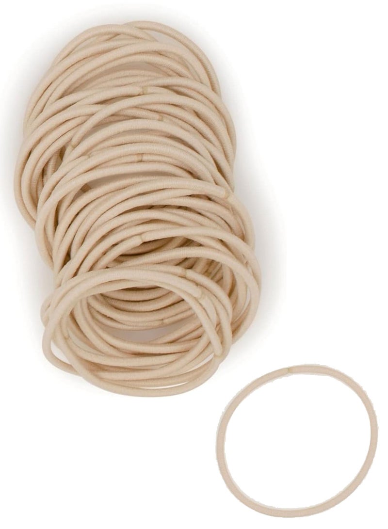 Lelet 2mm Hair Elastics, Color Match Hair Ties for Fine Hair, 1.75 Inch Standard Size Ponytail Holders, Hair Bands - 30 Count-Beige Blonde - Image 1