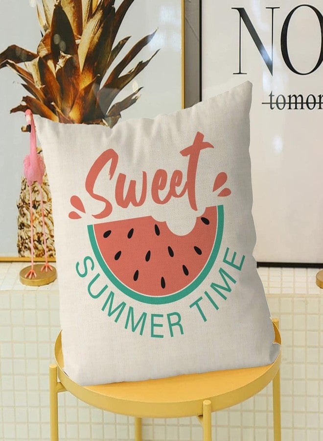 GAGEC Summer Pillow Covers 18x18 Inch Set of 4 Pineapple Watermelon Popsicle Pillows Covers Cool Hello Summer Decorations Farmhouse Cushion Case Decor for Sofa Couch - Image 3