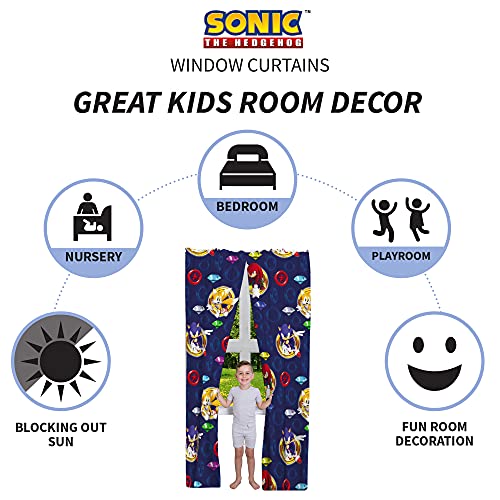 Franco Kids Room Window Curtains Drapes Set, 82 in x 84 in, Sonic The Hedgehog, Anime - Image 3