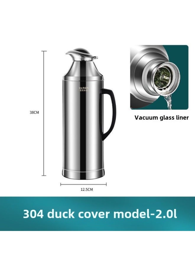 Generic - 304 Stainless Steel Thermos Thick Wine Hotel Restaurant Tea House Thermos Hotel Commercial Large Capacity Thermos Direct Selling-Color:304 Flagship Model [special Effect Insulation For 48 Hours]-Capacity:3.2l ( 3.2kg Water) Flat Cover Bronze - Image 1