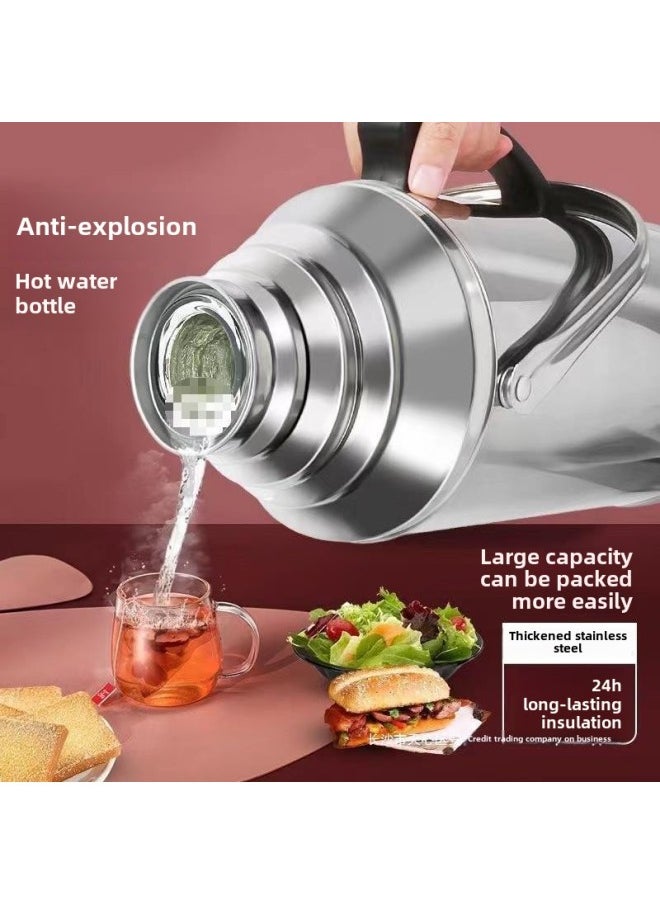 Generic - 304 Stainless Steel Thermos Thick Wine Hotel Restaurant Tea House Thermos Hotel Commercial Large Capacity Thermos Direct Selling-Color:304 Flagship Model [special Effect Insulation For 48 Hours]-Capacity:3.2l ( 3.2kg Water) Flat Cover Bronze - Image 1