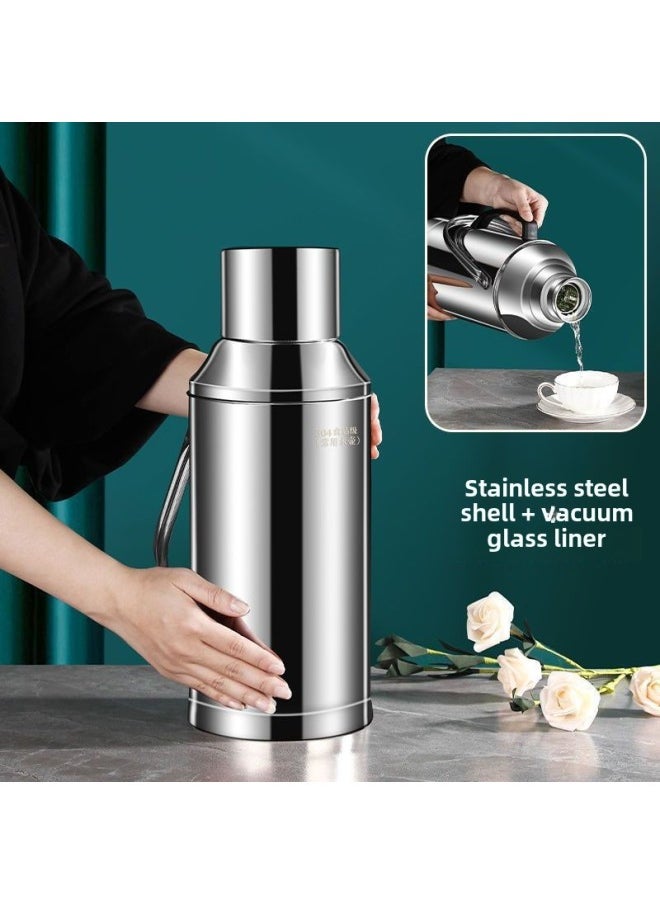 Generic - 304 Stainless Steel Thermos Thick Wine Hotel Restaurant Tea House Thermos Hotel Commercial Large Capacity Thermos Direct Selling-Color:304 Flagship Model [special Effect Insulation For 48 Hours]-Capacity:3.2l ( 3.2kg Water) Flat Cover Bronze - Image 1