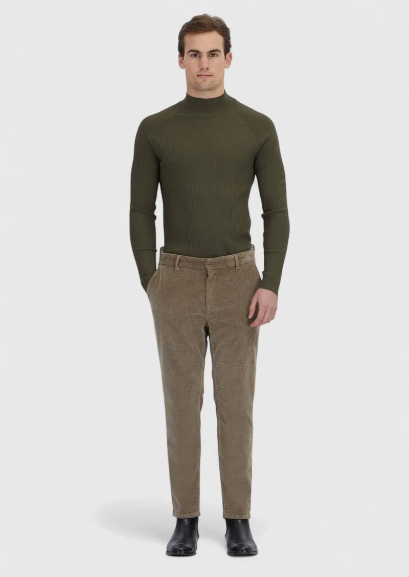 Ramsey Mink Weaving Jogging Fit Casual Cotton Blended Trousers