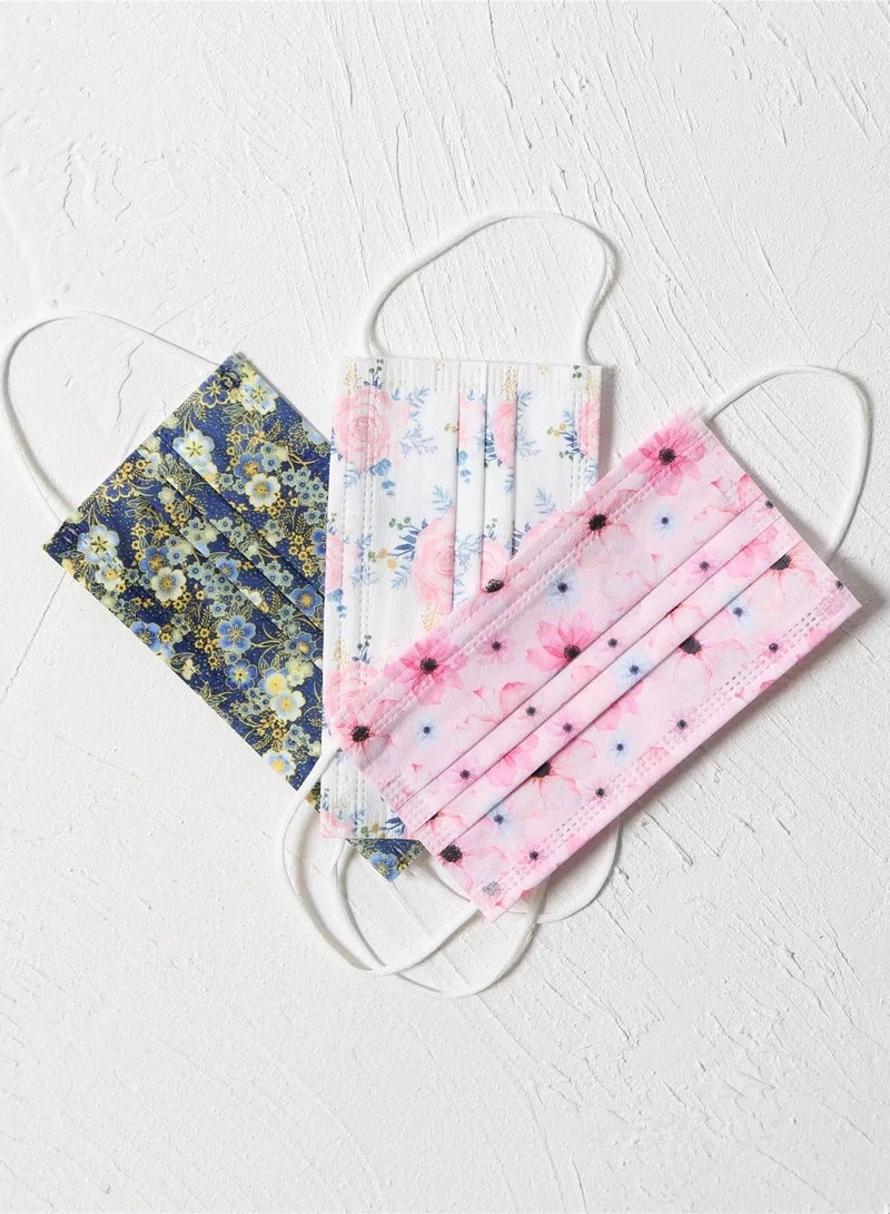 3pcs Ditsy Floral Pattern Face Covering  - Image 1