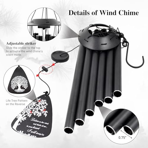 Howarmer Sympathy Wind Chimes for Loss of Loved One, 32" Memorial Windchimes for Outside, Bereavement Gifts in Memory of Mother Father,Outdoor Chimes Home Garden Patio Decor - Image 4