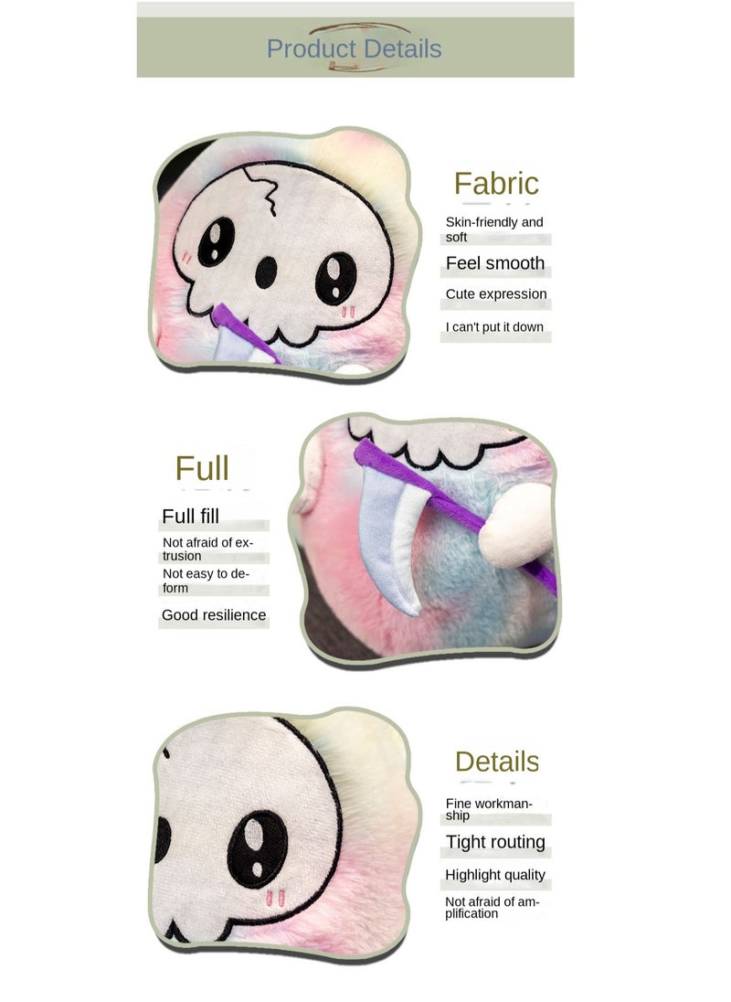 Y&D 1-Piece Funny Holiday Party Doll Skull Head Sickle Death Throwing Pillow Plush Toy Company Activity Gift  - Image 2