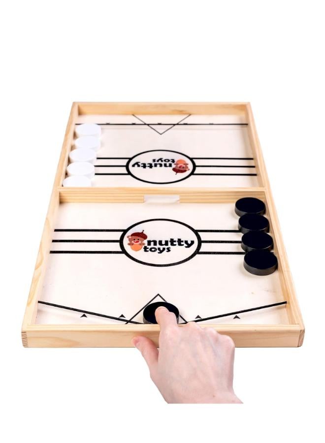Nutty Exciting Russian Table Game Large Size 60*30cm, Kids Games, Table Hockey Game, Slingshot Soccer Game, Wooden Hockey Game, Fast Table Battle Speed ​​Series, Party Games, Kids Games, Adult Games - Image 1