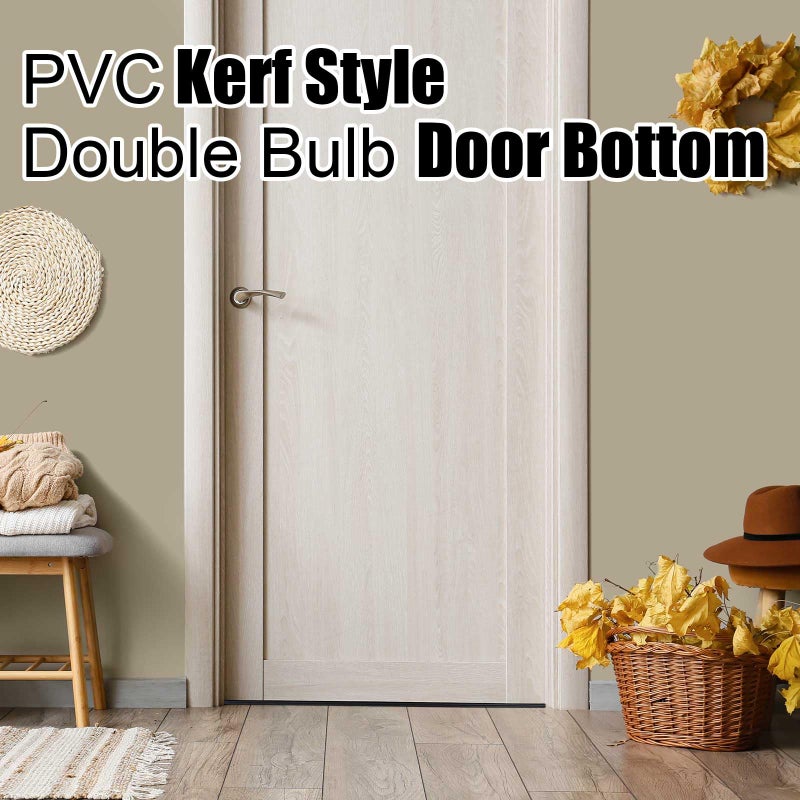 Pushglossy 2 Pcs 36" Double Bubble Kerf Door Sweep 1-3/4" Wide Vinyl Weatherstrip Seal for Exterior Doors, Energy Efficient Draft Stopper, Easy Slide in Installation, Blocks Dust/insects/noise (Black) - Image 5