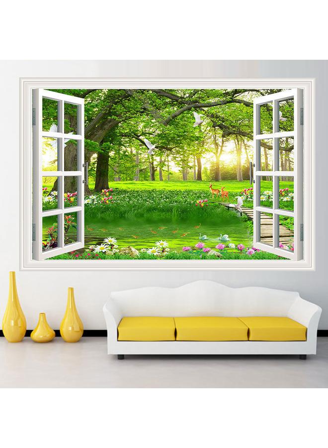 Bluejw Ci Yan Stickers Three-dimensional Fake Window Wall Stickers Decorative Painting Bedroom Living Room Dining Room Background Wall Self-adhesive Landscape Mural - Image 4