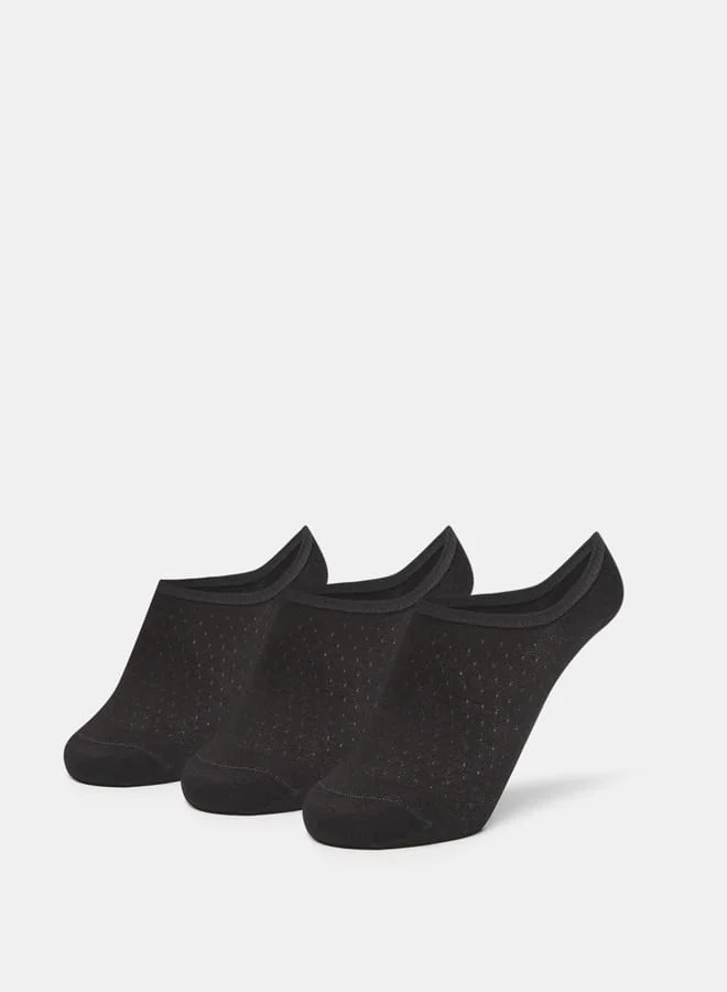 Women's Solid No Show Socks - Set of 3