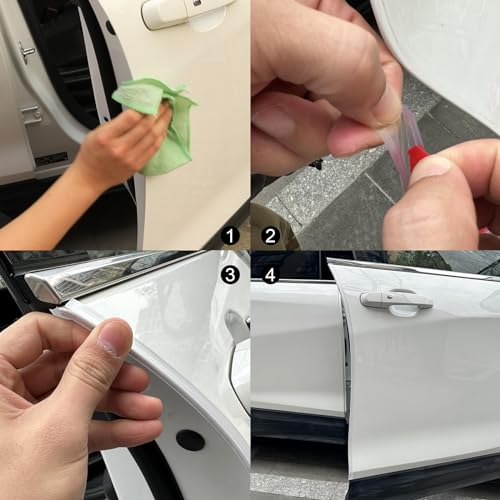 Winunite 32.8Ft(10M) Car Door Edge Guards Clear, Fit Most Vehicles, Self-Adhesive PVC, U-Shaped Automotive Trim Transparent Car Door Edge Protector for Trucks SUV Sedans - Image 3