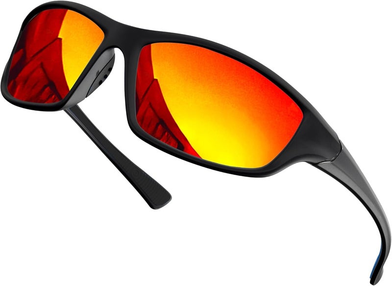Processed natural substance Fishing, Surfing, Hiking, Cycling and Running Sports Sunglasses with UV400 Protection Lightweight with Anti-Slip Function Field test upgraded craftsmanship