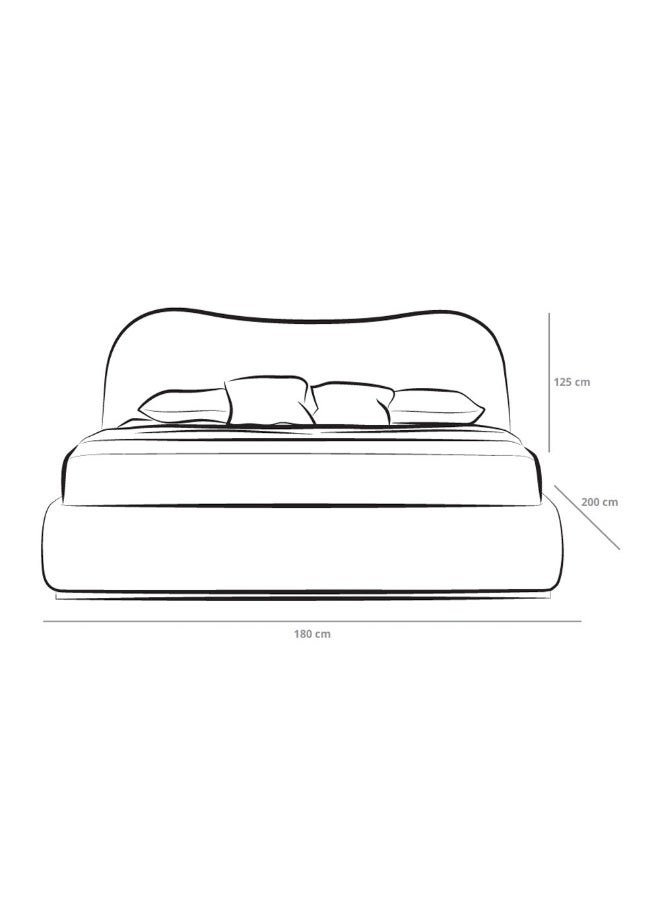 Al Home Super King Bed MDF 200x180x125 cm - Beige - Image 5