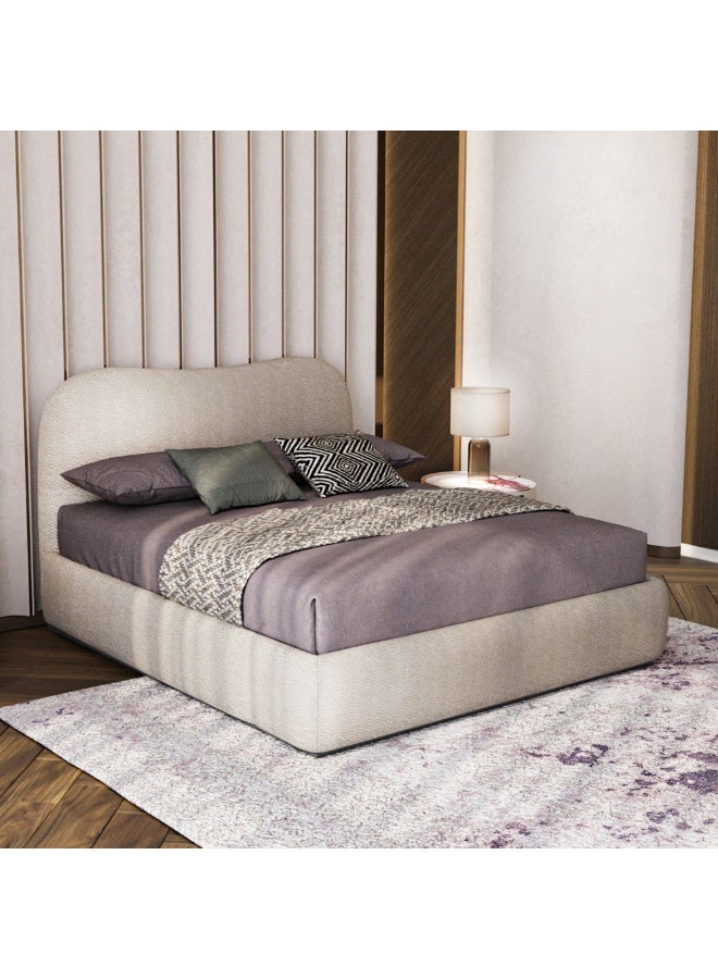 Al Home Super King Bed MDF 200x180x125 cm - Beige - Image 1