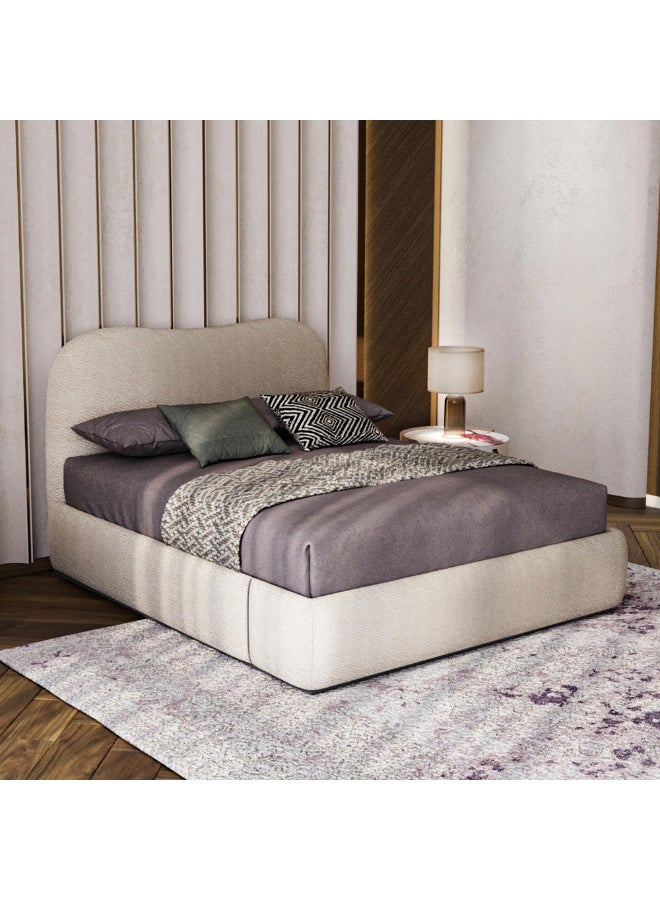 Al Home Super King Bed MDF 200x180x125 cm - Beige - Image 4