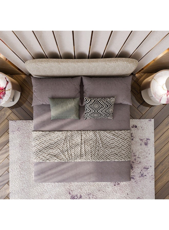 Al Home Super King Bed MDF 200x180x125 cm - Beige - Image 2