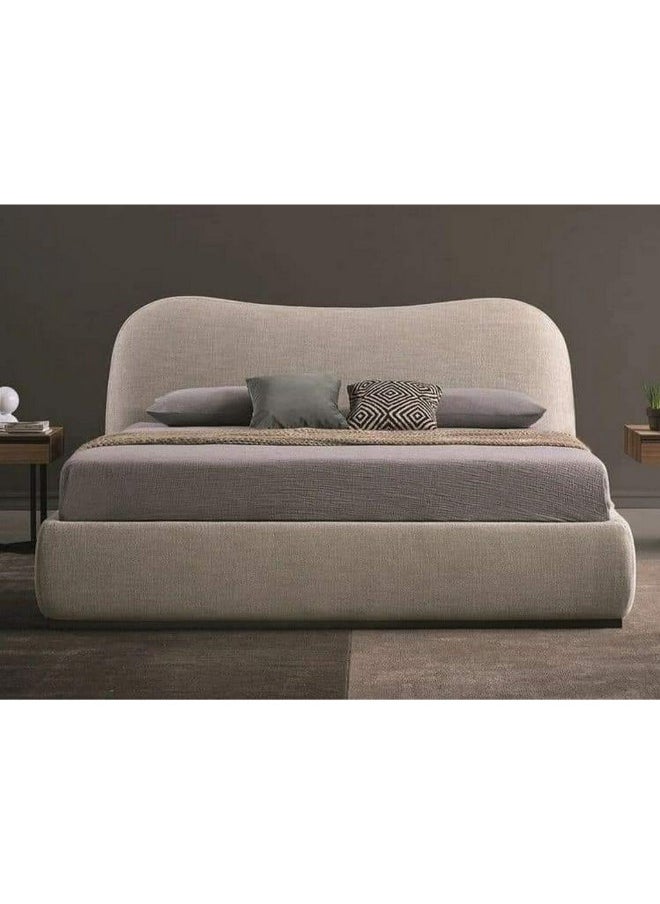 Al Home - Super King Bed MDF 200x180x125 cm - Beige - Image 1