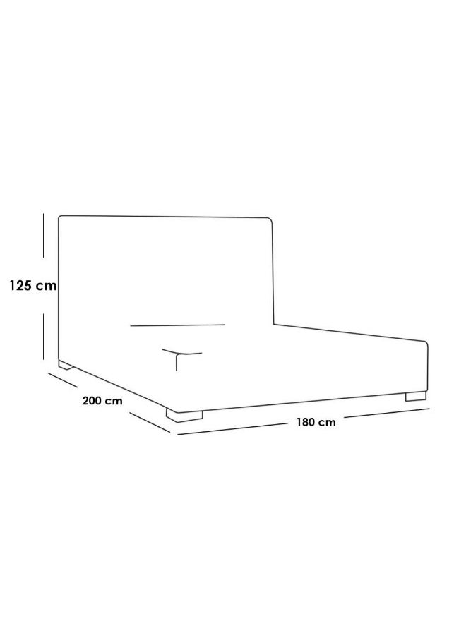 Al Home - Super King Bed MDF 200x180x125 cm - Beige - Image 1