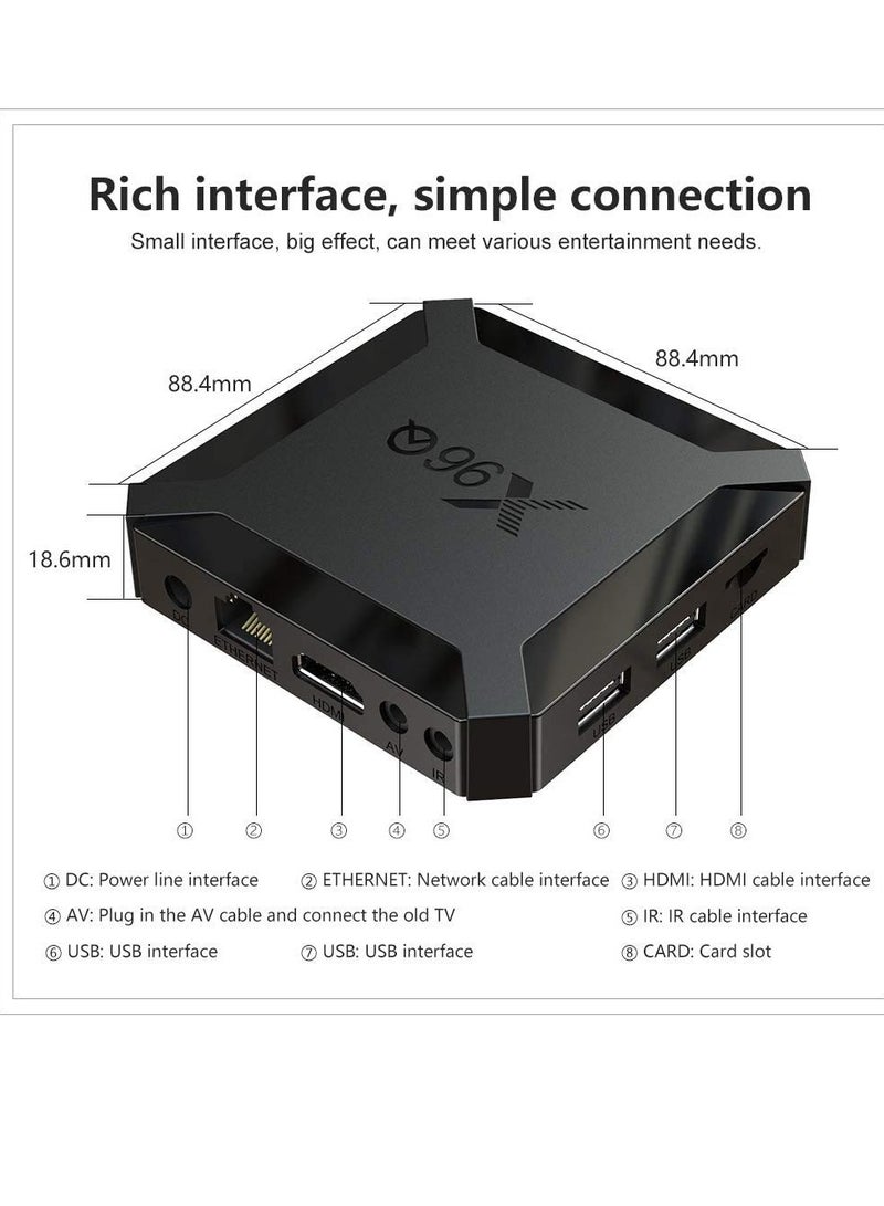 TV Box Android 10.0 X96Q Allwinner H313 Quad Core Set Top Box V7545EU-8G_P Black  - Image 3