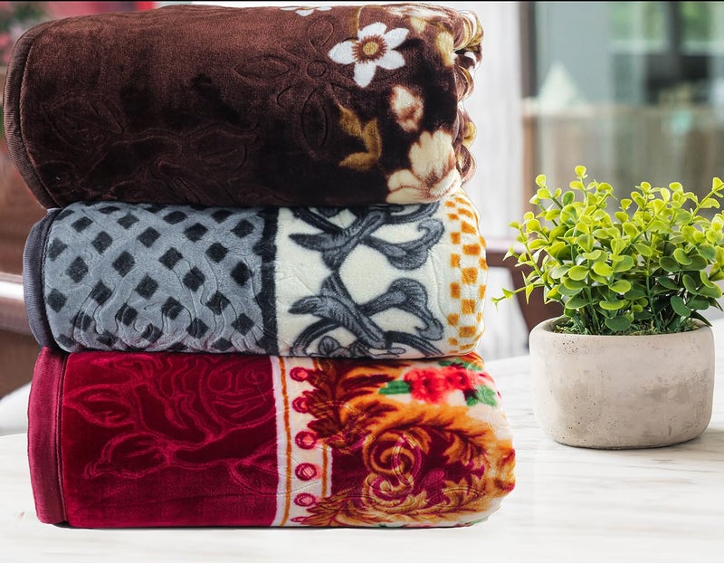 VAS COLLECTIONS® Premium Soft Mink Blanket - Warm & Cozy, King Double Bed, Plush Fleece for Bed, Couch, Sofa - Luxurious Winter Blanket 2.5Kg Multi-2 - Image 5