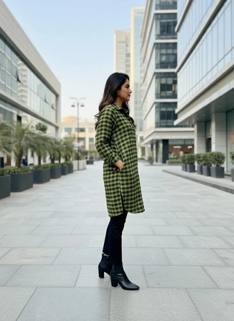 ترو برونز توب صوف كاروهات أخضر وأسود من ترو براونز