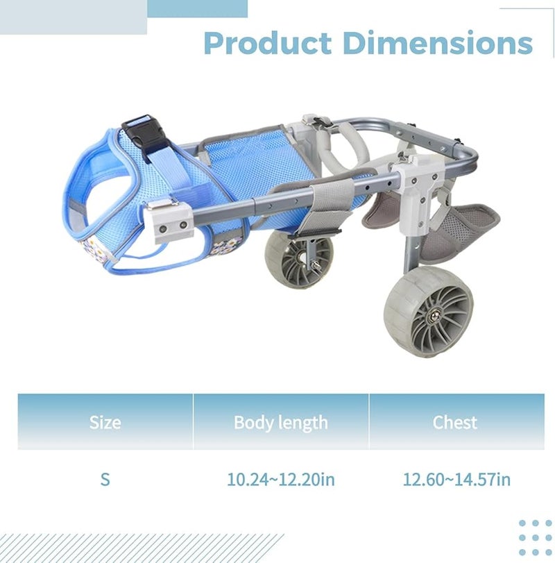 عربة كلاب قابلة للسحب محسنة قابلة للتعديل خفيفة الوزن لمساعدة الحيوانات الأليفة الصغيرة والمتوسطة على الحركة - Image 4